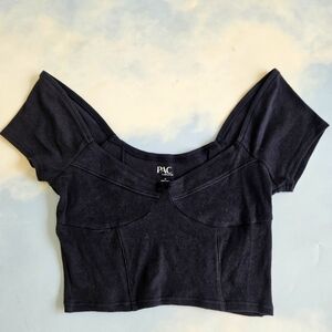 Pacsun Black Bow Babydoll Top Cottagecore Crop Top Off The Shoulder